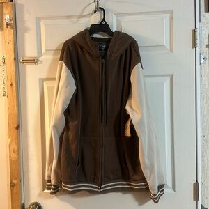 ROK ZIP UP HOODIE SWEATSHIRT: COFFEE/OAT: NEW WITH TAGS: SIZE L
